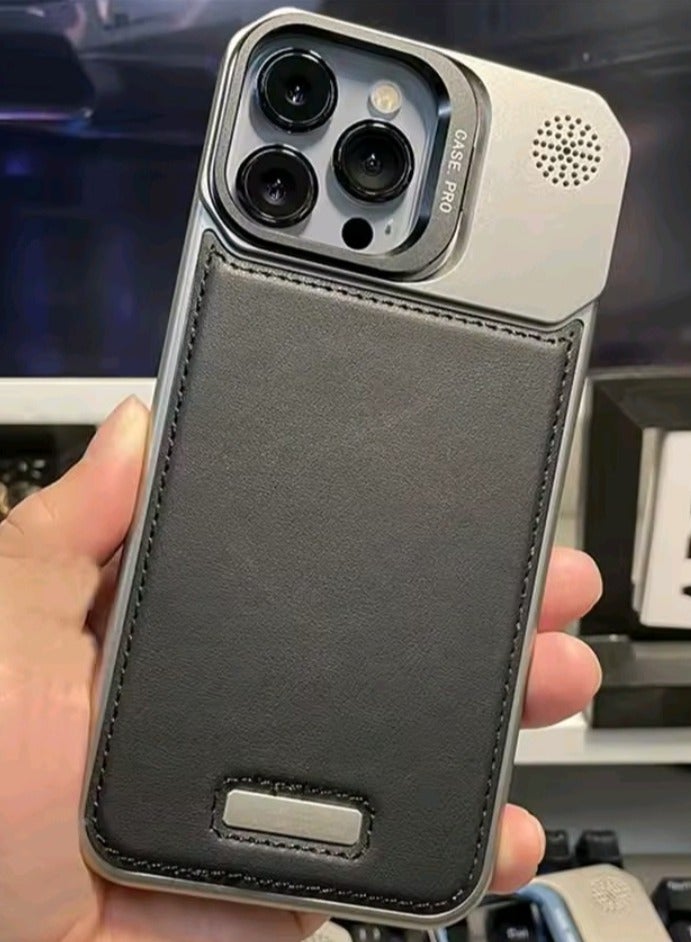 Magnetic Leather TPU Frameless Iphone 16 pro max case - Image 1