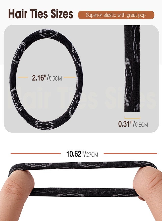 EasYoung Wide Men Hair Ties For Guys, with Long Curly Thick or Dense Hair, No Crease Coils for Men's Buns Long Hair, 10 Count (Pack of 1) - Image 4