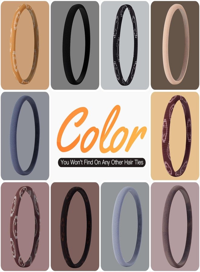 EasYoung Wide Men Hair Ties For Guys, with Long Curly Thick or Dense Hair, No Crease Coils for Men's Buns Long Hair, 10 Count (Pack of 1) - Image 3