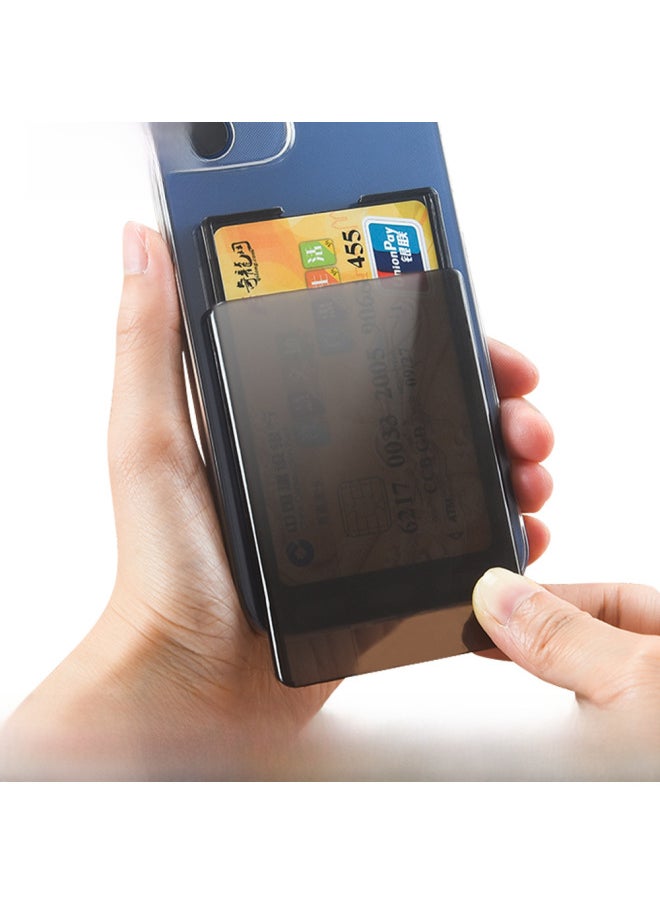 Wen Di Mobile Phone Card Holder Ultra-thin Back Sticker Subway Bus Card Access Control Card Swipe Wallet Transparent Work Permit Bank Card Holder-Color:Transparent (no Hanging Hole)