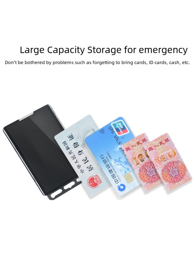 Wen Di Mobile Phone Card Holder Ultra-thin Back Sticker Subway Bus Card Access Control Card Swipe Wallet Transparent Work Permit Bank Card Holder-Color:Transparent (no Hanging Hole)