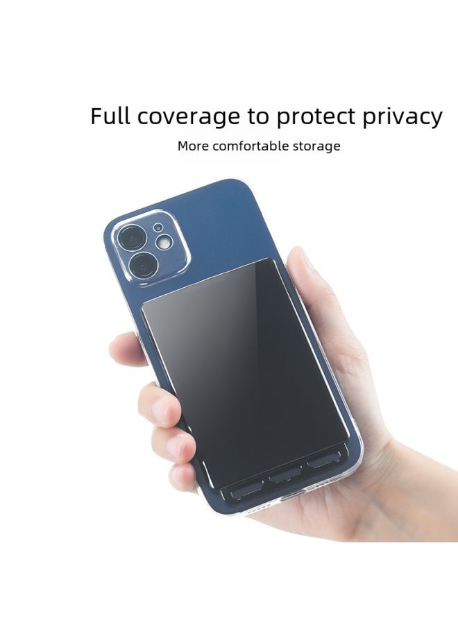 Wen Di Mobile Phone Card Holder Ultra-thin Back Sticker Subway Bus Card Access Control Card Swipe Wallet Transparent Work Permit Bank Card Holder-Color:Transparent (no Hanging Hole)
