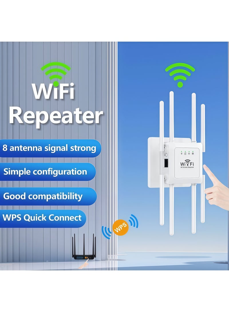أورييل مكرر إشارة WiFi لاسلكي بسرعة 300 ميجابت في الثانية، موسّع نطاق لاسلكي أحادي النطاق (2.4 جيجاهرتز)، معزز إشارة بـ 8 هوائيات، موسّع لنطاق راوتر الإنترنت، مزود بمنفذ إيثرنت، يدعم 3 أوضاع تشغيل، تغطية شاملة بزاوية 360 درجة. - Image 4