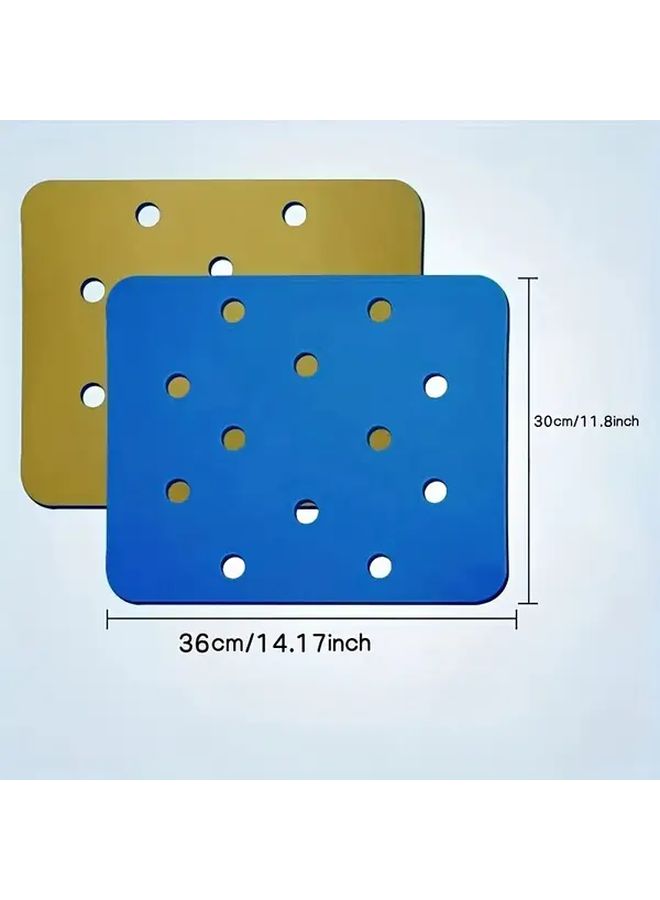 Blue Waterproof Shower Chair Cushion Pad 30x36cm Non Slip Bath Seat - Image 2