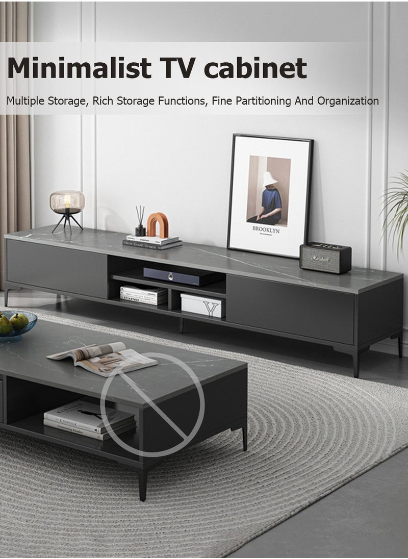 EqiEch - TV cabinet, modern and simple style, versatile for living room, bed and hotel, environmentally friendly and weather-resistant edge sealing, multi-layer storage clever design. - Image 1