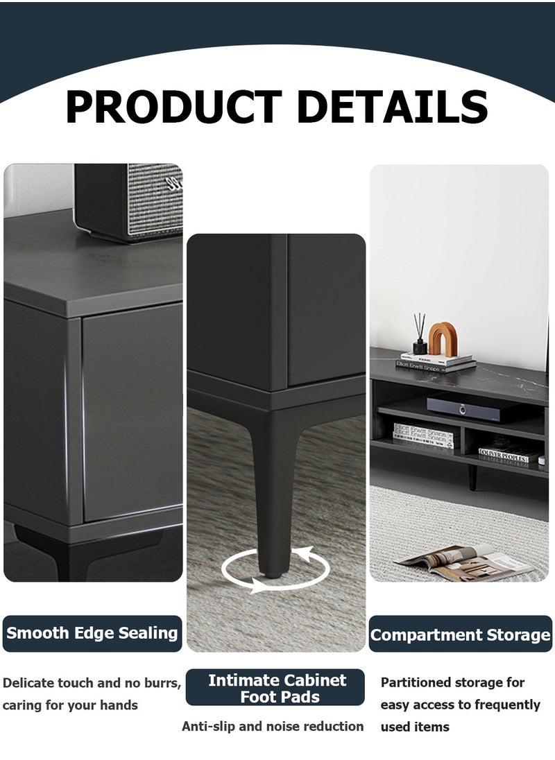 EqiEch - TV cabinet, modern and simple style, versatile for living room, bed and hotel, environmentally friendly and weather-resistant edge sealing, multi-layer storage clever design. - Image 1