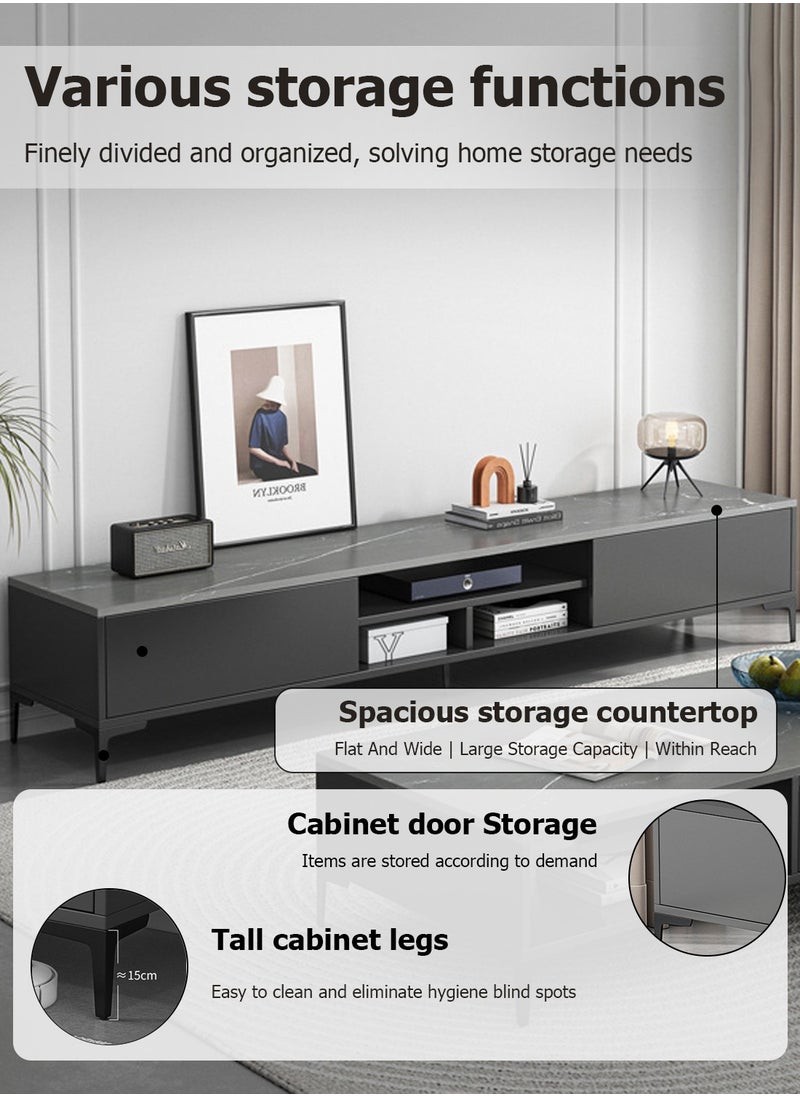 EqiEch - TV cabinet, modern and simple style, versatile for living room, bed and hotel, environmentally friendly and weather-resistant edge sealing, multi-layer storage clever design. - Image 1