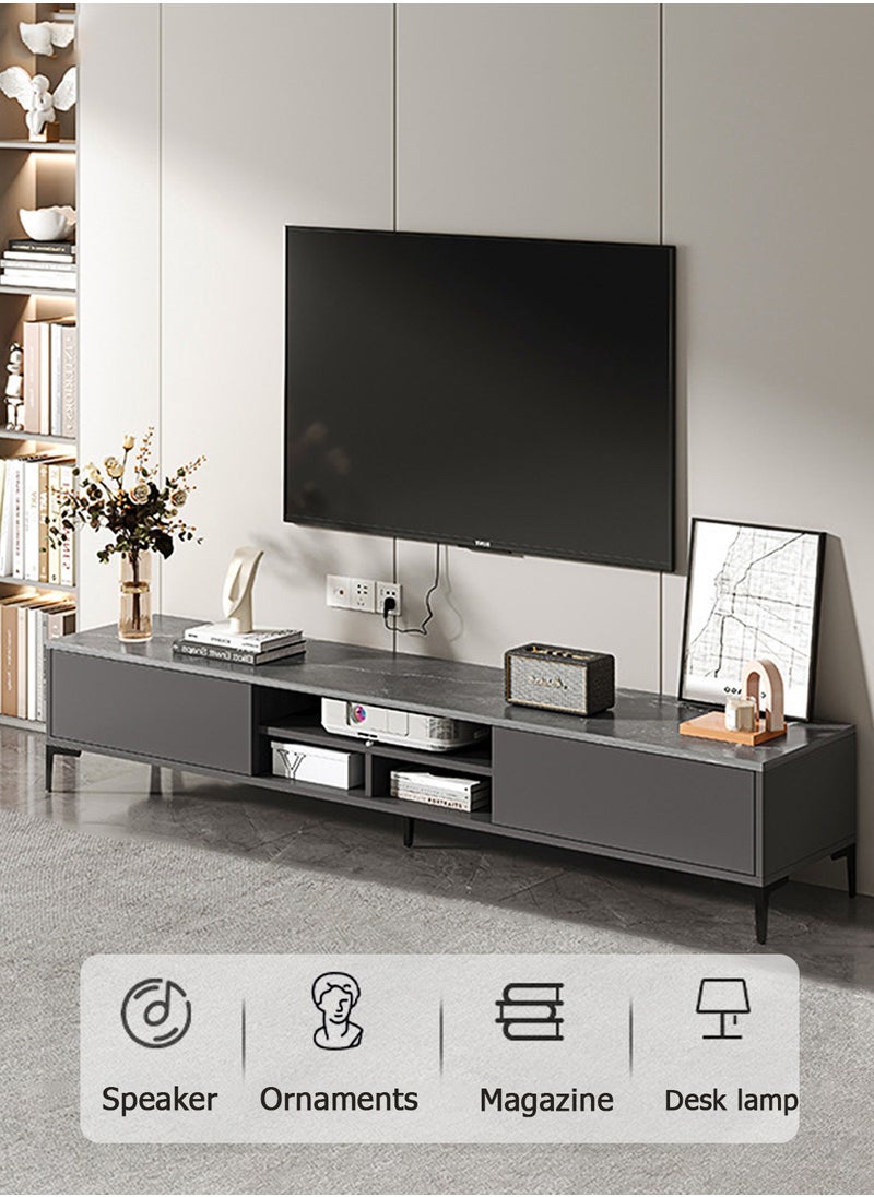 EqiEch - TV cabinet, modern and simple style, versatile for living room, bed and hotel, environmentally friendly and weather-resistant edge sealing, multi-layer storage clever design. - Image 1