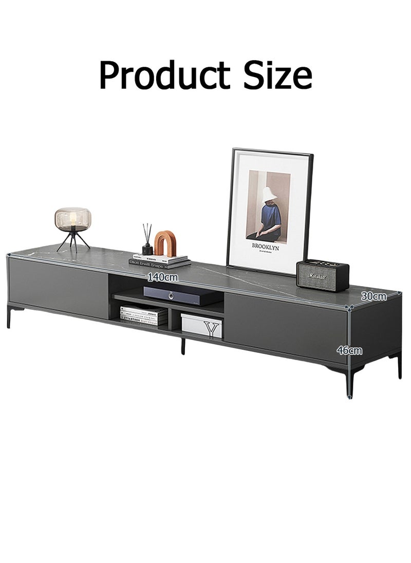 EqiEch - TV cabinet, modern and simple style, versatile for living room, bed and hotel, environmentally friendly and weather-resistant edge sealing, multi-layer storage clever design. - Image 1
