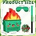 Poen Dumpster on Fire Piata for Birthday Party 15 75 x 12 6 Inch Piata with Bat Blindfold Confetti for Baby Shower Photo Props Cinco De Mayo Fiesta Decoration Kids Teens Adults SuppliesGreen - Image 4