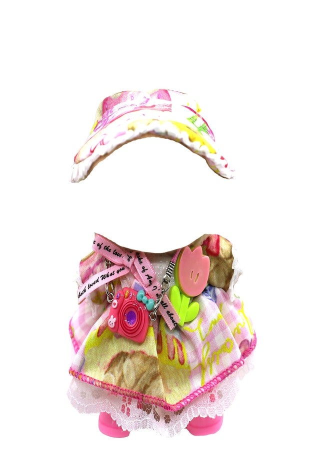 Hebove 17cm Doll Clothes Set Suitable for Labubu Pink Skirt, Handmade Dolls Outfit WithCute Camera Shoes Hat, Luxury Chic Dress up Unique Style Clothes Accessories Suit (No Doll) - Image 4