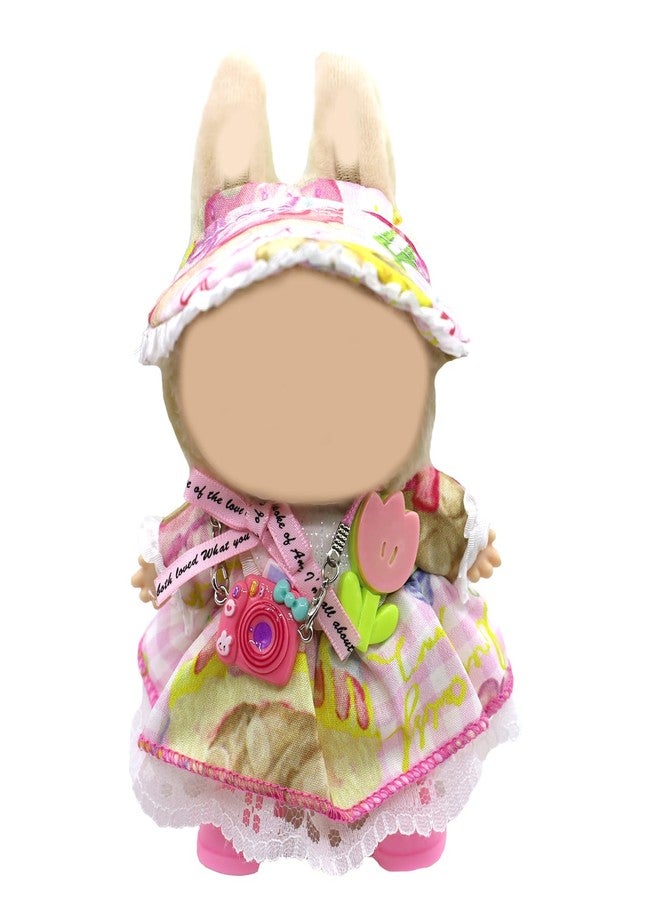 Hebove 17cm Doll Clothes Set Suitable for Labubu Pink Skirt, Handmade Dolls Outfit WithCute Camera Shoes Hat, Luxury Chic Dress up Unique Style Clothes Accessories Suit (No Doll) - Image 1