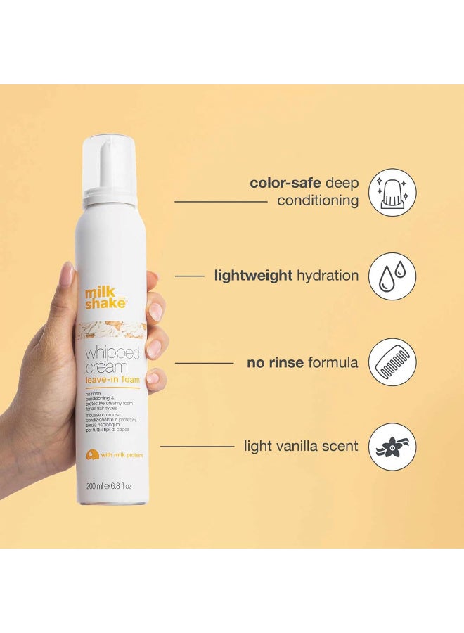 ميلك شيك علاج كريمي يُترك على الشعر | موس كريمي مرطب لا يحتاج إلى شطف، غني ببروتينات الحليب ومستخلصات الفاكهة | يرطب الشعر، ويفك تشابكه، وينعمه ليمنحه ملمسًا حريريًا ومظهرًا صحيًا - Image 2
