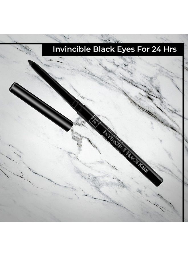 REBELLION Invincible Black Kajal ; 24H Long Lasting ; Water Proof ; Smudge Proof ; Retractable ; One Stroke Smooth Glide ; Fluid Gellike Texture ; Enriched With Rosehip Seed Oil ; Vegan - Image 5