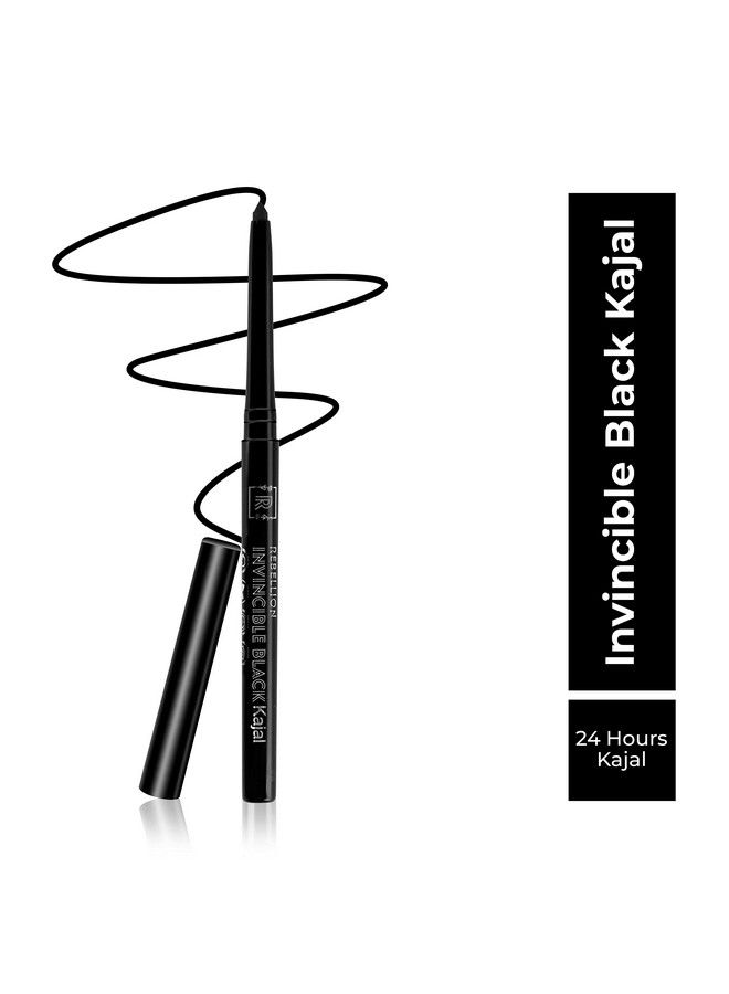 REBELLION Invincible Black Kajal ; 24H Long Lasting ; Water Proof ; Smudge Proof ; Retractable ; One Stroke Smooth Glide ; Fluid Gellike Texture ; Enriched With Rosehip Seed Oil ; Vegan - Image 3