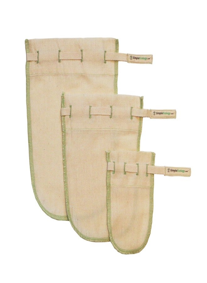 Simple Ecology Organic Cotton Fine Mesh Muslin Straining Bags - GOTS Certified, Reusable, 100% Natural, Microplastics-Free Filters (Set of 3 - M, S, XS) for Nut Milk, Coffee & Tea - Image 1