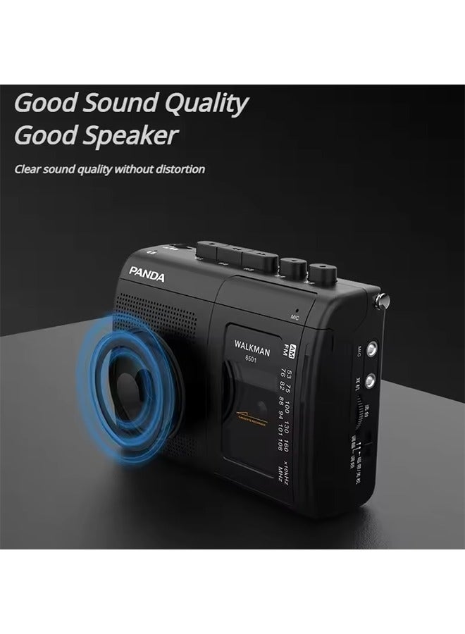 مشغل موسيقى كاسيت كلاسيكي محمول مع راديو AM/FM ومسجلات شرائط Walkman مع مكبر صوت يدعم تشغيل سماعات الرأس مقاس 3.5 مم - Image 5