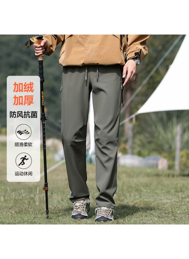 Fapai Winter Fleece Casual Pants Unisex Outdoor Casual Drawstring Waist Long Pants Softshell Pants - Image 2
