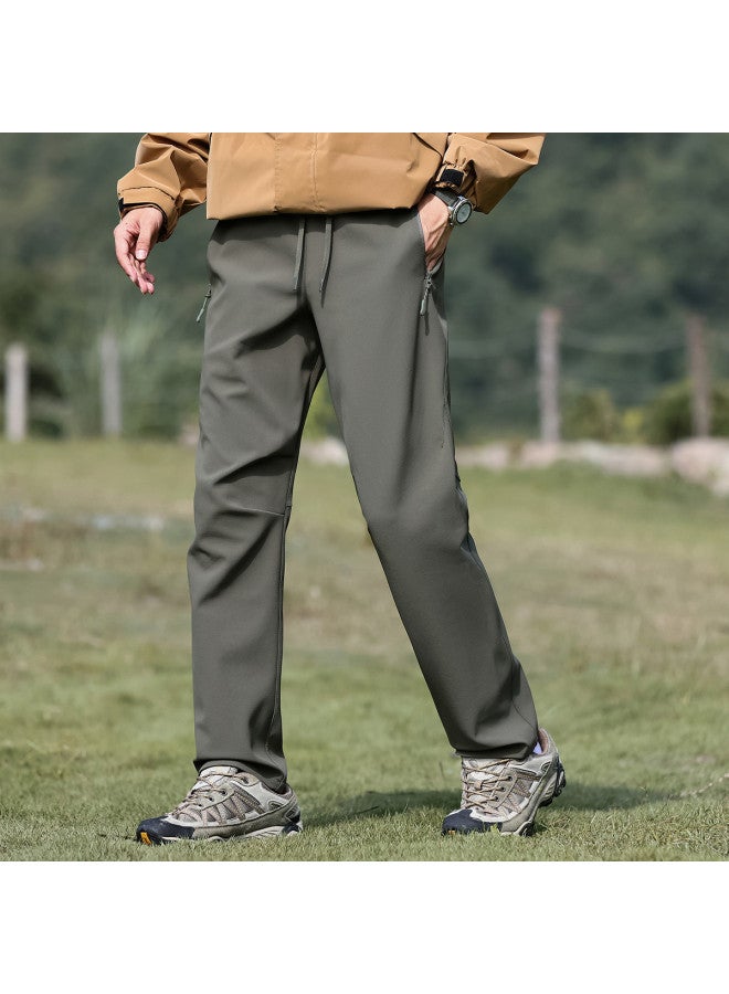 Fapai Winter Fleece Casual Pants Unisex Outdoor Casual Drawstring Waist Long Pants Softshell Pants - Image 5