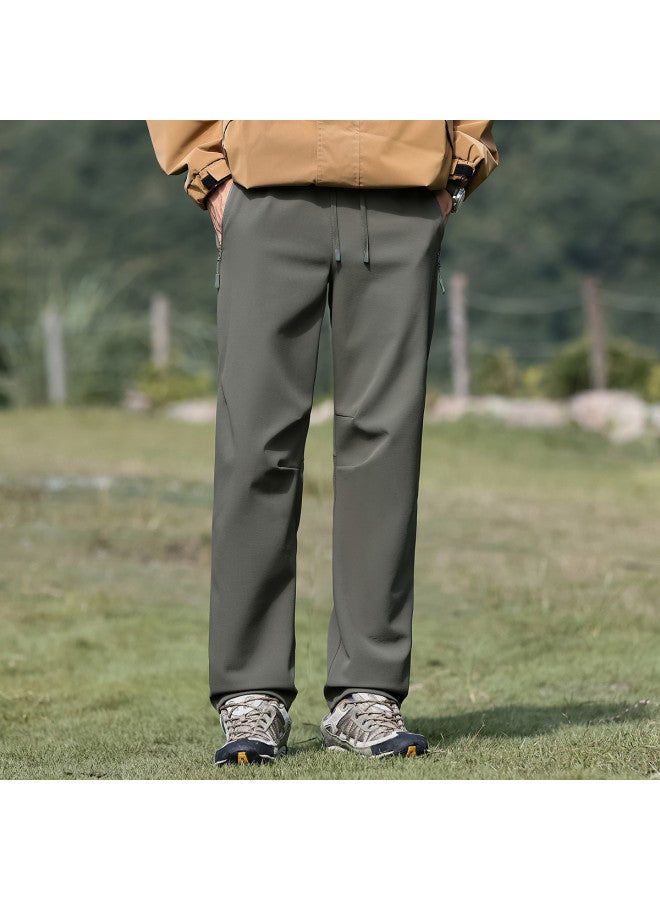 Fapai Winter Fleece Casual Pants Unisex Outdoor Casual Drawstring Waist Long Pants Softshell Pants - Image 4