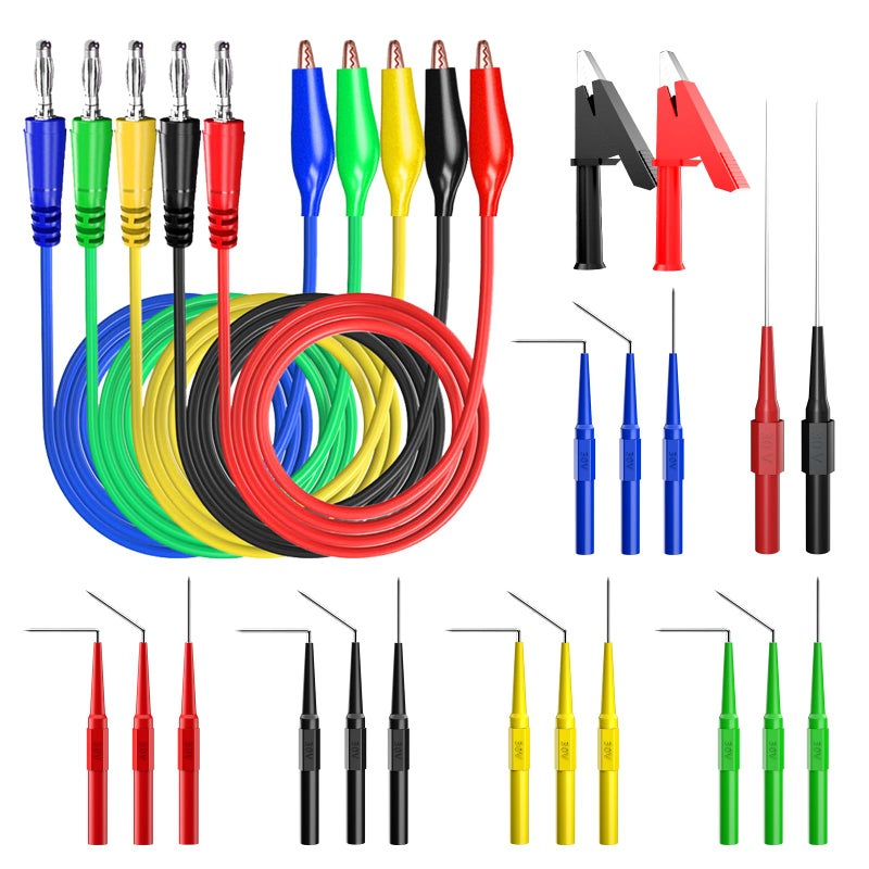 Goupchn Back Probe Kit Banana Plug to Copper Alligator Clip Automotive Test Leads Set with 3 Configurations Back Probe Pins Extended Length Probes for Car Repairing Diagnostic - Image 1