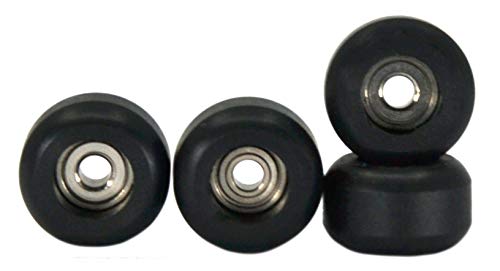 Teak Tuning CNC Polyurethane Fingerboard Bearing Wheels Black Set of 4 Wheels Durable Material with a Hard Durometer - Image 1
