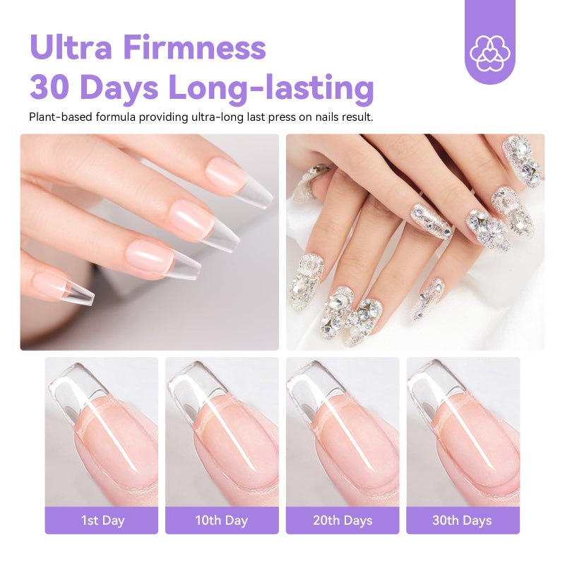 SAVILAND 30G Solid Nail Glue Gel: 2 PCS Gel Nail Glue for Acrylic Nails Strong Adhesive Solid Rhinestone Gel for Fake Nails Tips Women Home Salon DIY U V LED Lamp Cured - Image 4