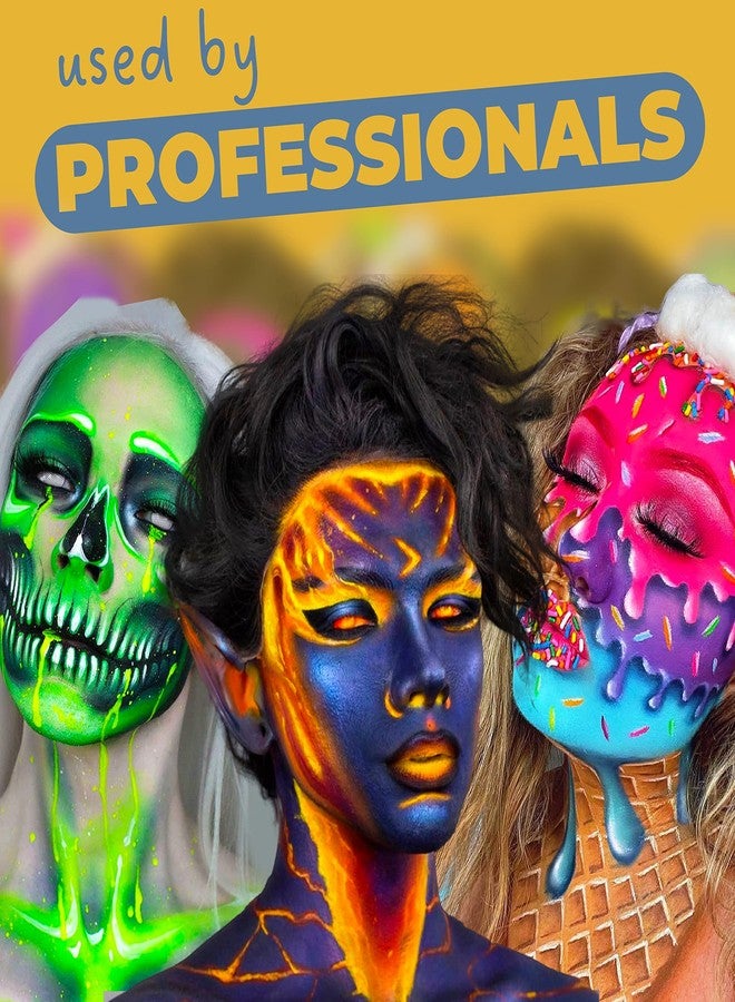 Blue Squid Face Paint Water Based Single Cake Professional Face Paint & Body Paint - Water Activated, Kids Adults Face Painting for Costume, Halloween Makeup, Cosplay - Metallic Gold Face Paint 30g - Image 2