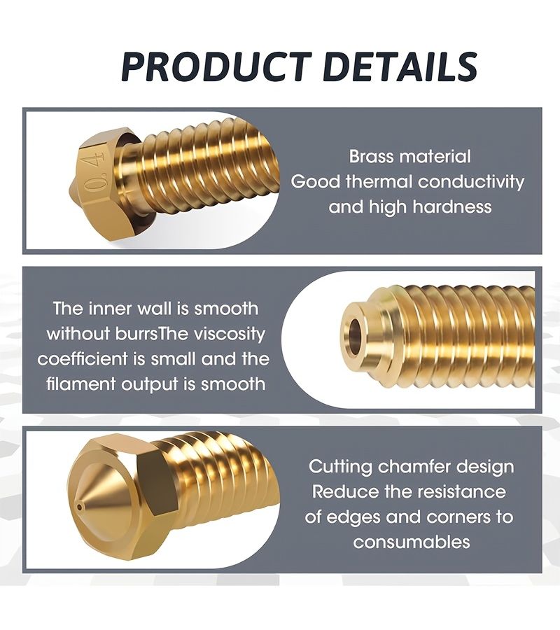 Set Of 20pcs 0.6mm Direct Replacement Extruder Nozzles For FDM 3D Printer Compatible With Kobra 3 And S1 Hotend Parts - Image 4
