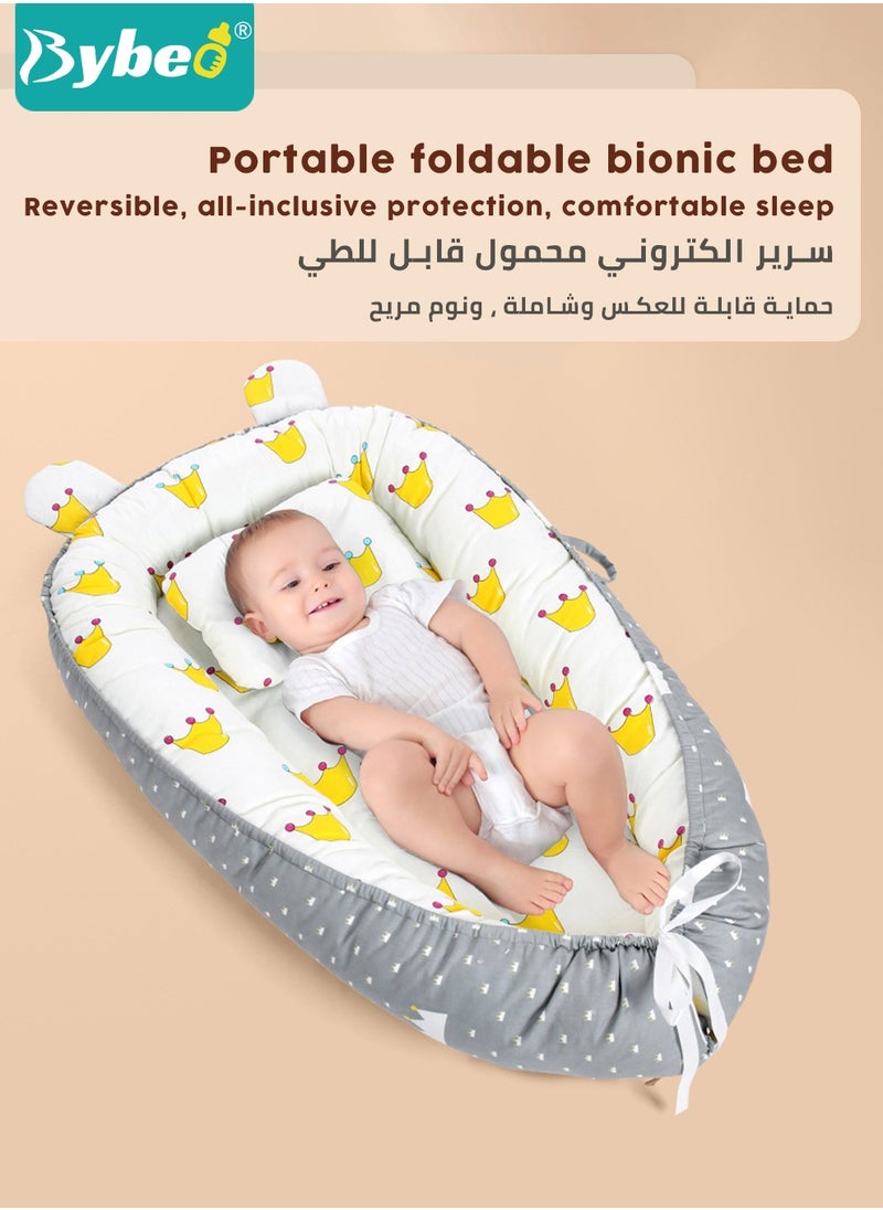 Bybeo - Portable Baby Nest Bed with Pillow Cushion Born Travel Bed for Outdoor Bed Babies Lounge Crib Drop Bassinet Nest Infant 0-24 Months - Image 1