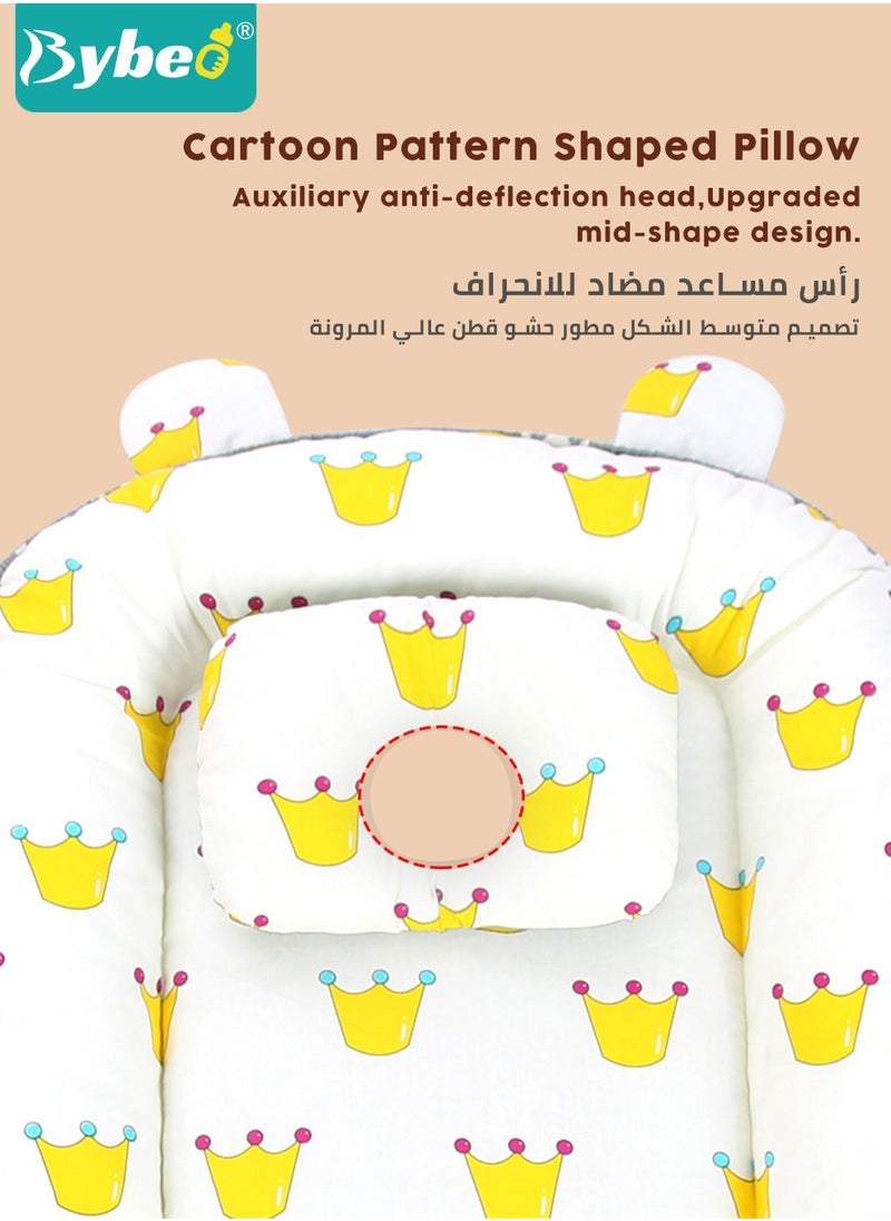Bybeo - Portable Baby Nest Bed with Pillow Cushion Born Travel Bed for Outdoor Bed Babies Lounge Crib Drop Bassinet Nest Infant 0-24 Months - Image 1
