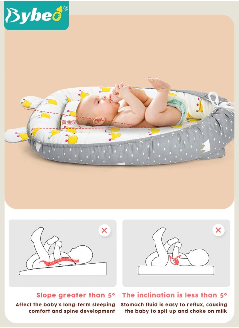 Bybeo - Portable Baby Nest Bed with Pillow Cushion Born Travel Bed for Outdoor Bed Babies Lounge Crib Drop Bassinet Nest Infant 0-24 Months - Image 1