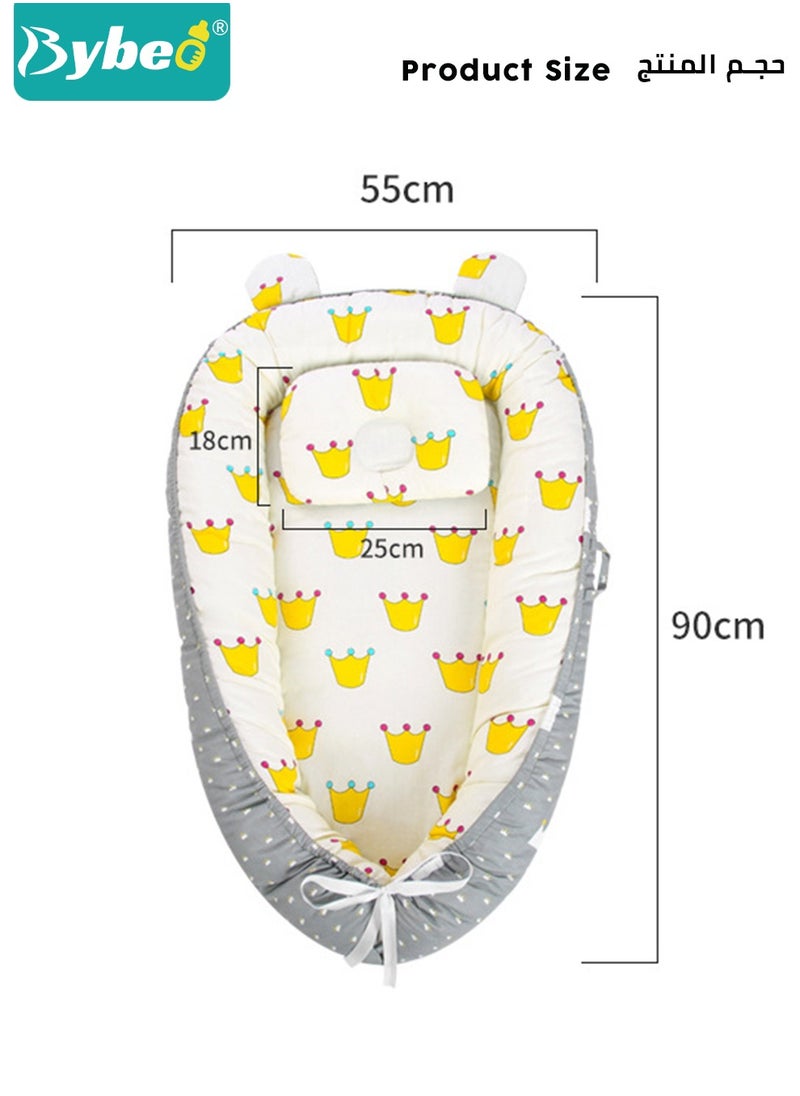 Bybeo - Portable Baby Nest Bed with Pillow Cushion Born Travel Bed for Outdoor Bed Babies Lounge Crib Drop Bassinet Nest Infant 0-24 Months - Image 1