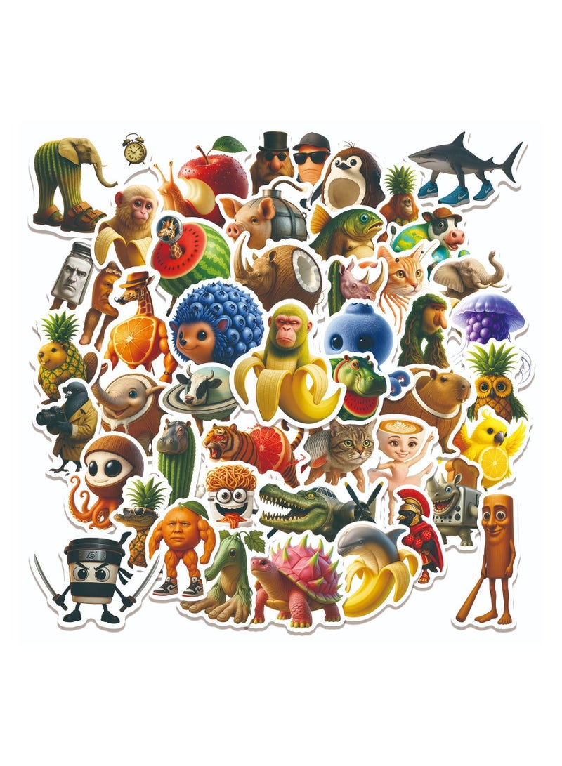 50 قطعة ملصق فينيل مقاوم للماء لطيف تونغ تونغ تونغ سحور