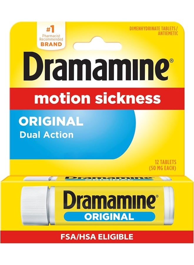 Dramamine Original Formula Motion Sickness Relief | 12 Count - Image 1