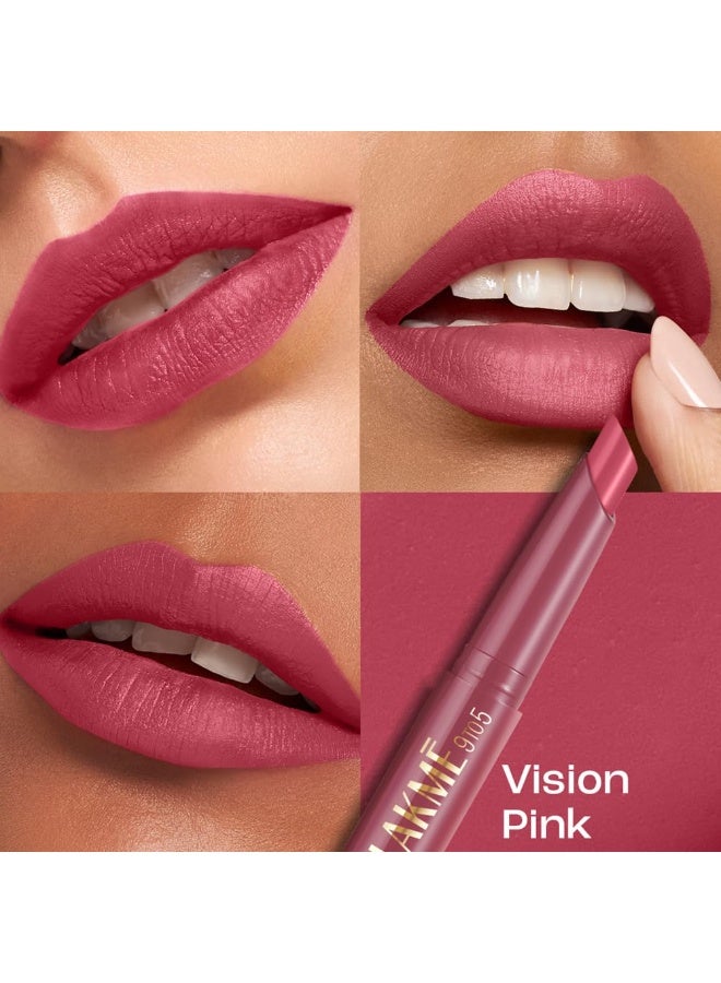 لاكمي قلم شفاه لاكمي 9 to 5 Forever Matte، لون Vision Pink، 1.1 جرام، لشفاه ناعمة ونضرة، مع فيتامين C، لمسة نهائية مطفية، ترطيب يدوم 8 ساعات، راحة تدوم طوال اليوم، قلم قابل للسحب - Image 5