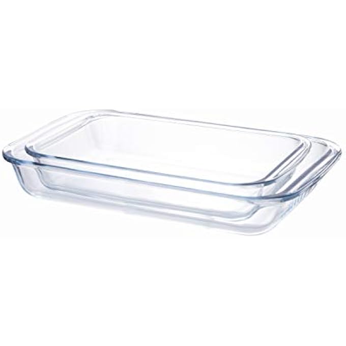 TALIONA Rectangle 2 Piece Glass Baking Dish Set  1  16 Liter Clear Borosilicate Glass Tl2213524 - Image 1