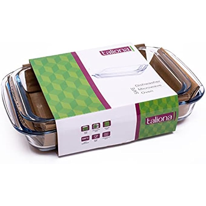 TALIONA Rectangle 2 Piece Glass Baking Dish Set  1  16 Liter Clear Borosilicate Glass Tl2213524 - Image 4