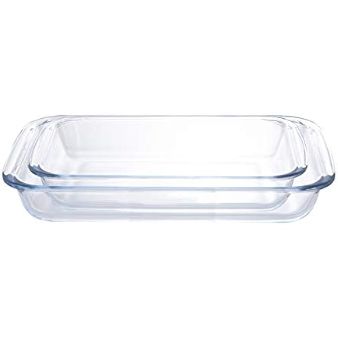 TALIONA Rectangle 2 Piece Glass Baking Dish Set  1  16 Liter Clear Borosilicate Glass Tl2213524 - Image 2