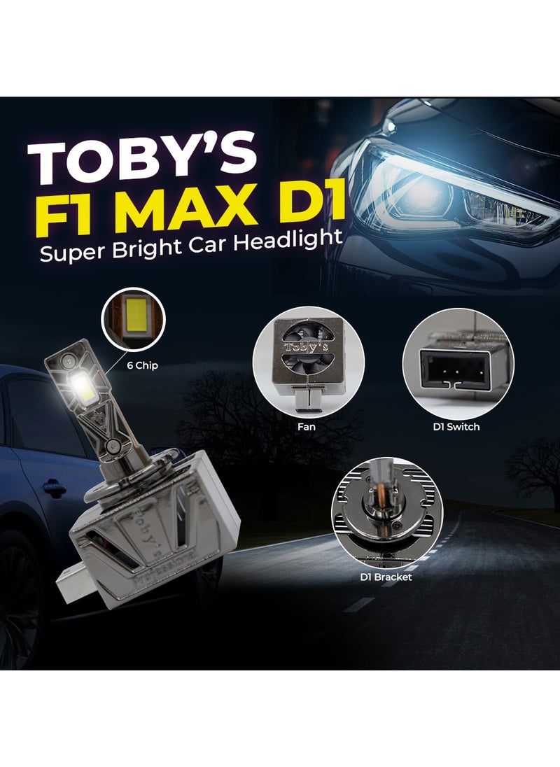 Toby's - Toby's New Launched F1 MAX D1 HID to LED Headlight Bulb With 70Watts/Pair and 7000lm - Image 1