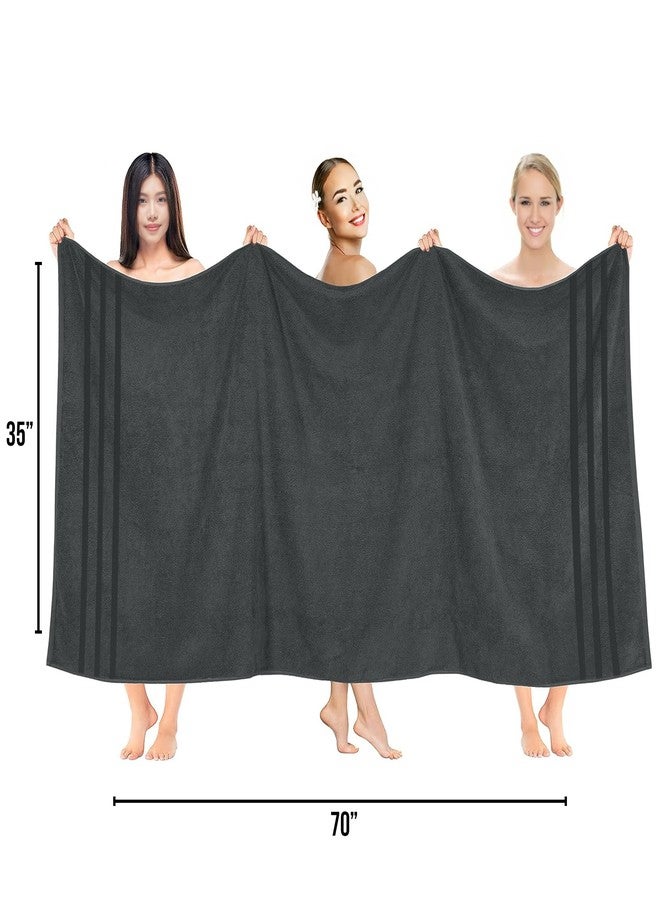 RIVERSIDE Pack of 2 Extra Large Bath Sheets 35 x 70 Inches - 100% Cotton Hotel Quality Oversized Bath Towels, Super Soft, Quick Dry & Highly Absorbent - Grey - Image 2