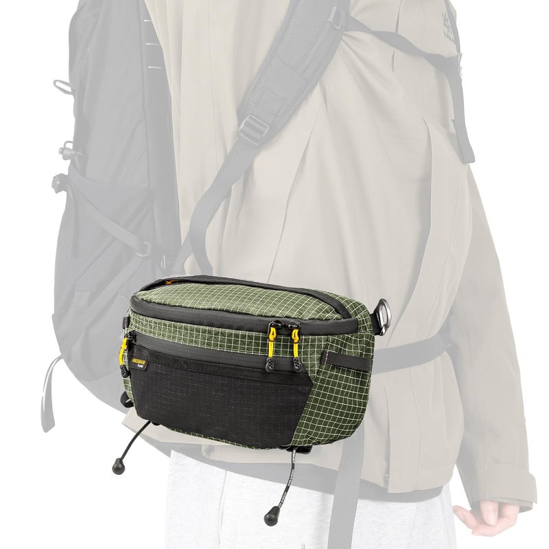 HIKEMAN Strap Pack Pouches for Backpack, Lightweight Phone Pocket, Large Capacity and Waterproof Fanny Pack Multi-functional Outdoor Bag for Hiking, Running, Travel, Cycling (Army Green) - Image 1