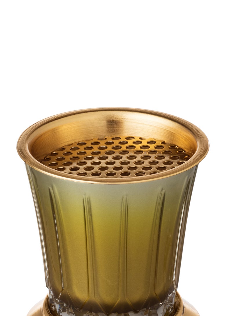 byblos Honey Gold Short Crystal Incense Burner - Image 2