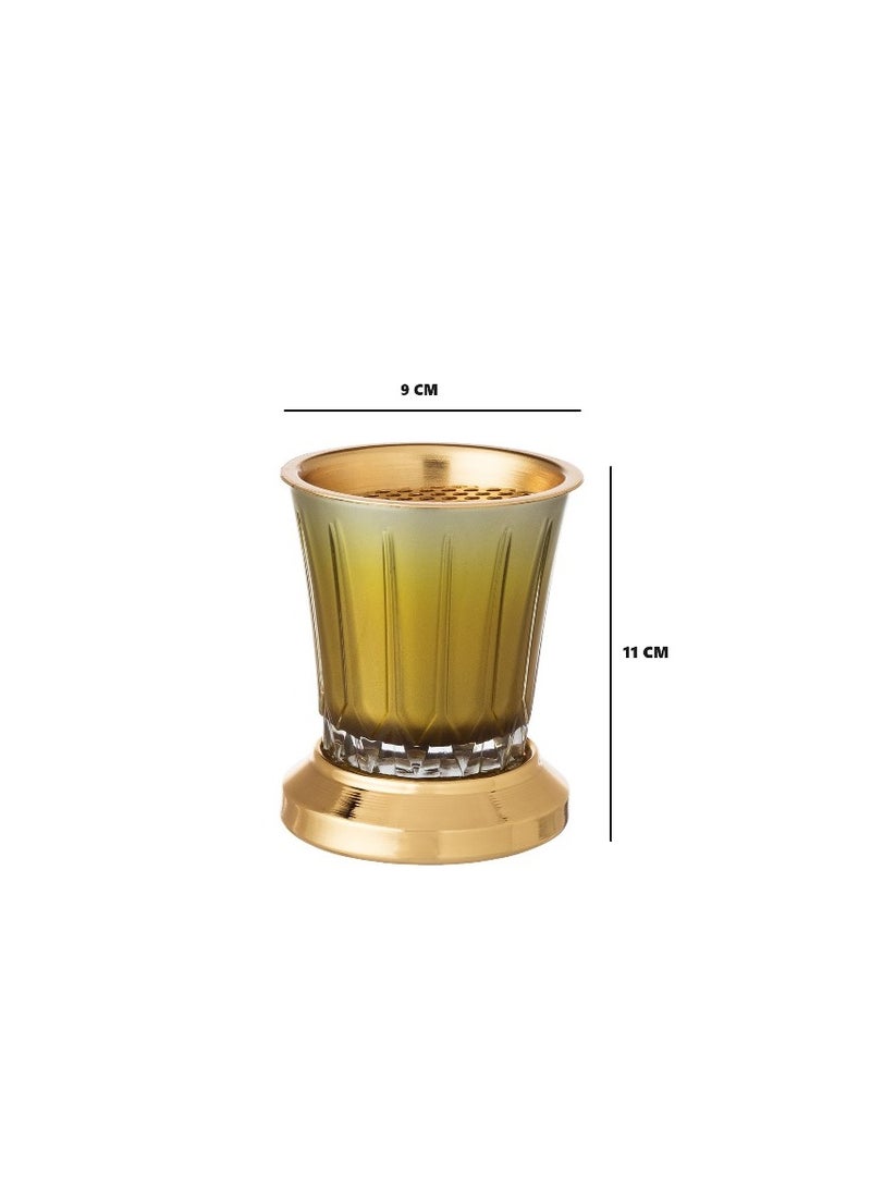 byblos Honey Gold Short Crystal Incense Burner - Image 4