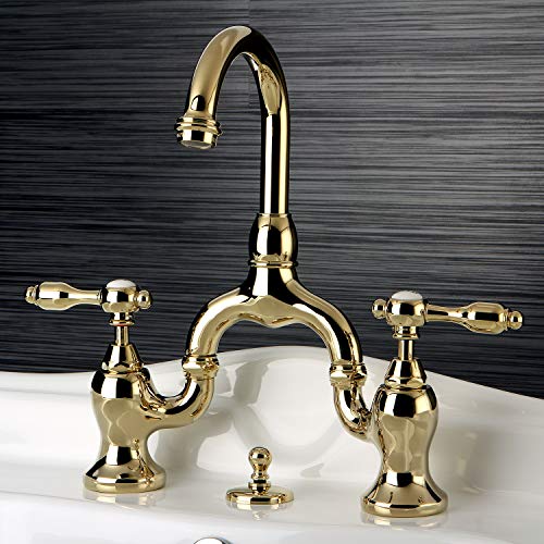 Kingston Brass KS7992TAL Tudor Bridge Bathroom Faucet Polished Brass 1175 x 8 x 213 - Image 3