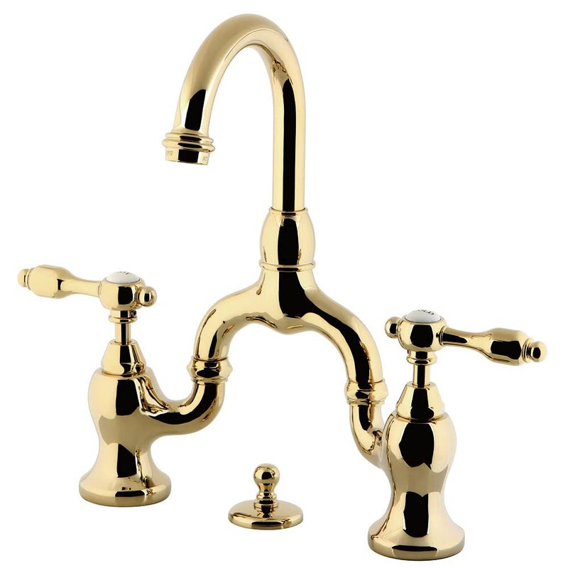 Kingston Brass KS7992TAL Tudor Bridge Bathroom Faucet Polished Brass 1175 x 8 x 213 - Image 2