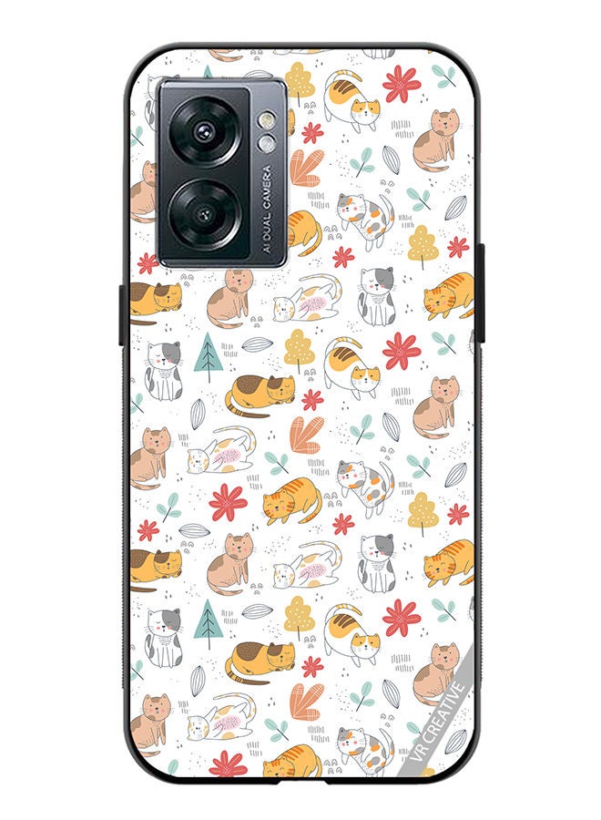 VR CREATIVE Protective Case Cover For OnePlus Nord N300 Chilling Cat Pattern Design Multicolour - Image 1