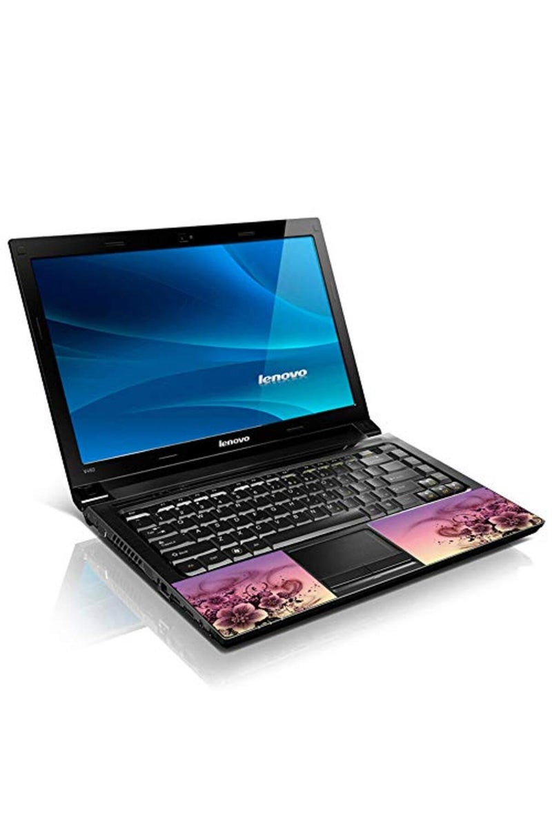 LSS 17 17.3 Inches Laptop Notebook Skin Sticker with 2 Wrist Pads - Reusable Cover Protector Vinyl Sticker Cover Decal Fits 17" - 19" HP Asus Acer Samsung - Pink Flower Pattern - Image 3