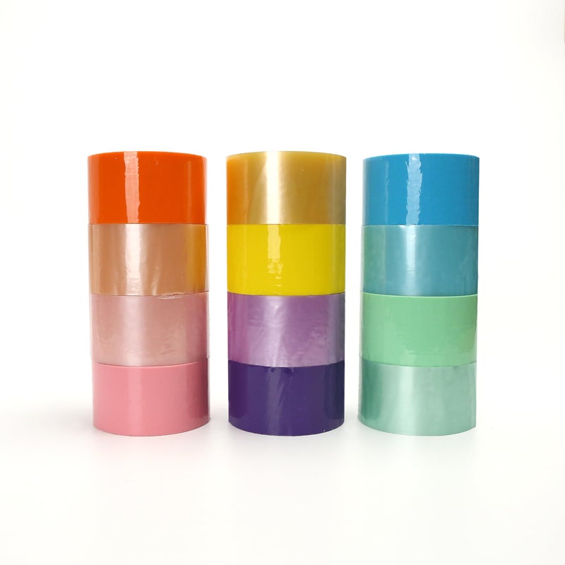 Marsrut 12PCS Colored Sticky Ball Tape Handmade, Tapes Roll Tape DIY Crafts, Educational Sensory Toy Funny DIY Toy Making, Candy Color Decompression Rolling Adhesive, Viral Colorful (3.4 x 1.9) - Image 3