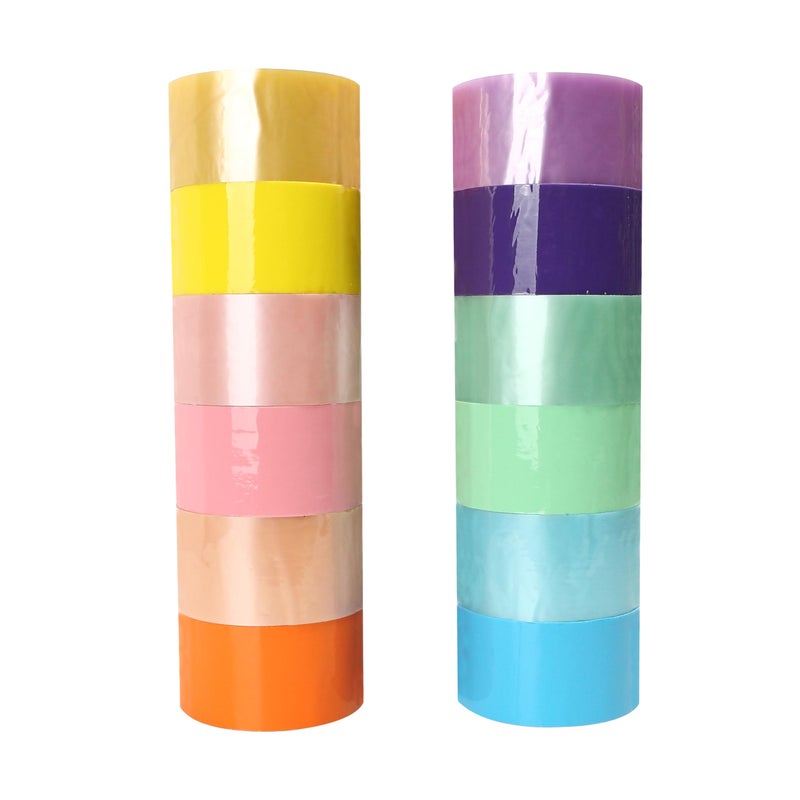 Marsrut 12PCS Colored Sticky Ball Tape Handmade, Tapes Roll Tape DIY Crafts, Educational Sensory Toy Funny DIY Toy Making, Candy Color Decompression Rolling Adhesive, Viral Colorful (3.4 x 1.9) - Image 1